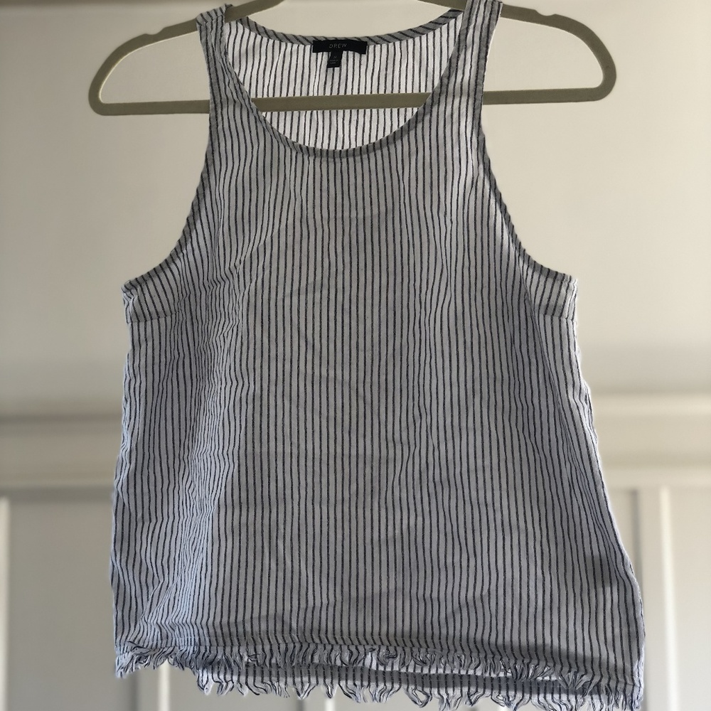 Drew - White & Blue Striped Tank, Womens S